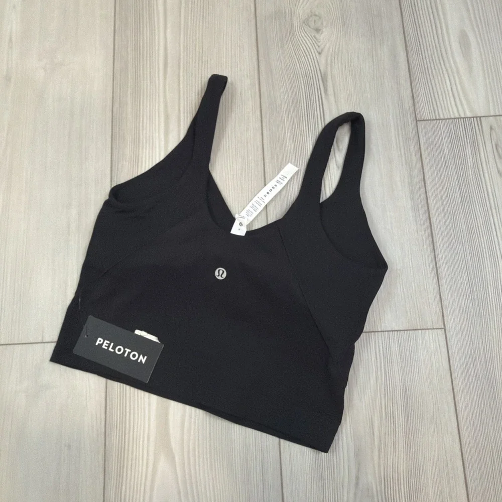 NWT Lululemon x Peloton Align Tank Top Black‎ Size 6 Built In Padded Bra